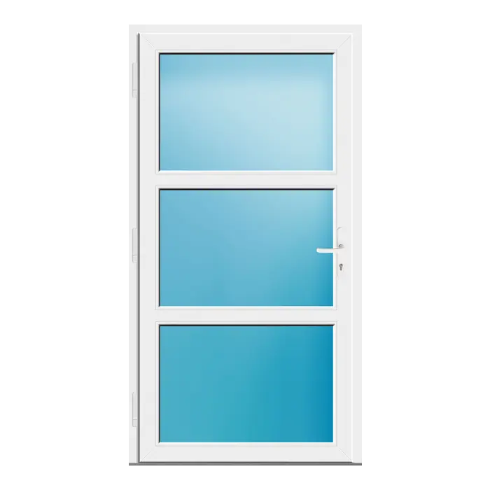 Nebeneingangstür 110x208 cm Weiß 3-teilig Glas