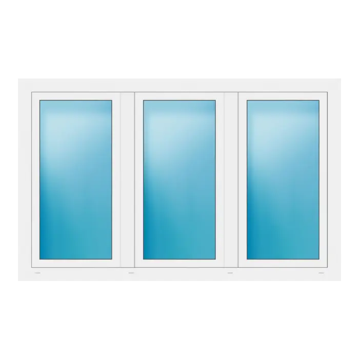 Dreiflügeliges Fenster 188x118 cm Weiß