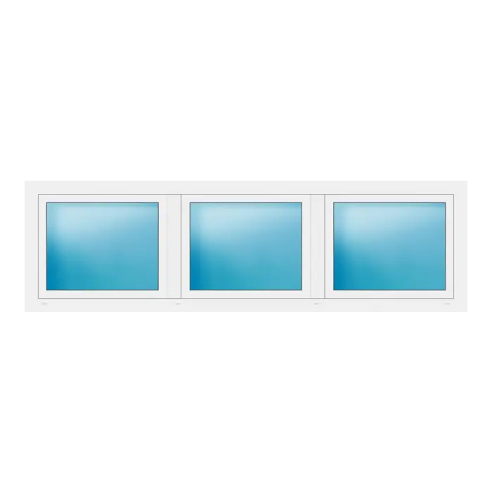 Dreiflügeliges Fenster 256x76 cm Weiß