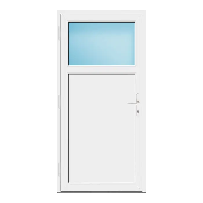 Nebeneingangstür 90x185 cm Weiß 1/3 Glas