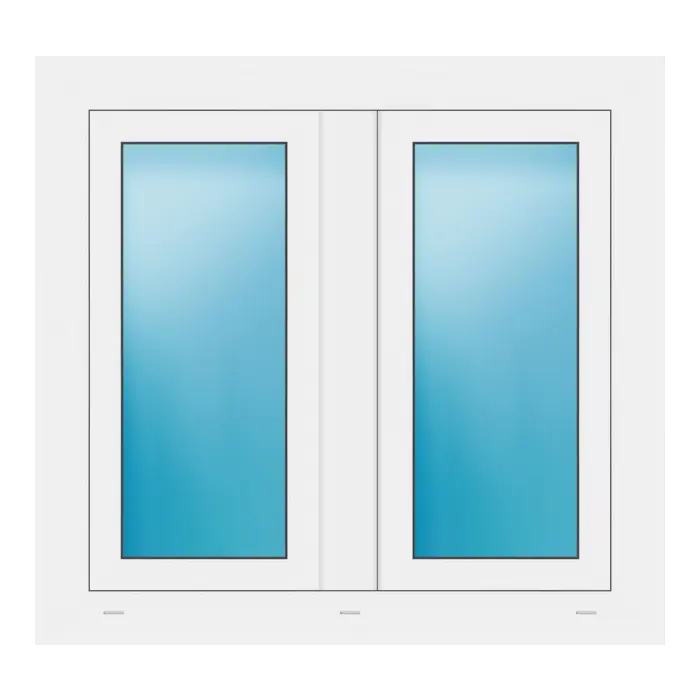 Zweiflügeliges Fenster 92x86 cm Weiß