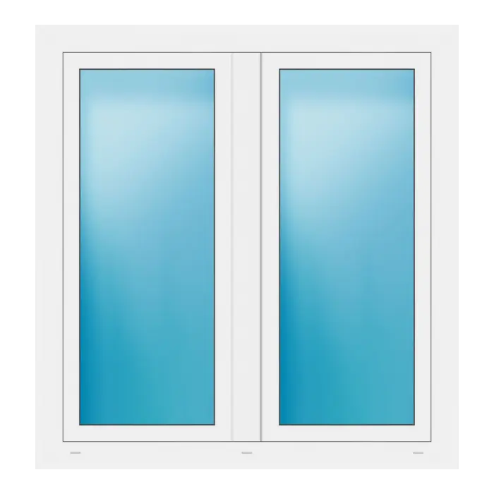 Zweiflügeliges Fenster 121x127 cm Weiß