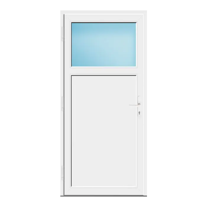 Nebeneingangstür 95x204 cm Weiß 1/3 Glas