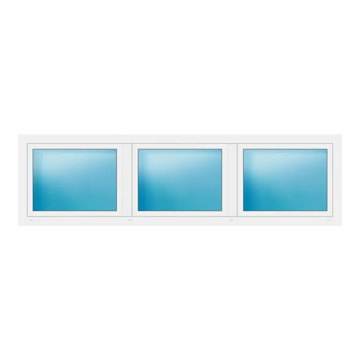Dreiflügeliges Fenster 276x78 cm Weiß