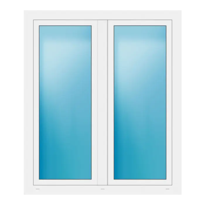 Zweiflügeliges Fenster 130x152 cm Weiß