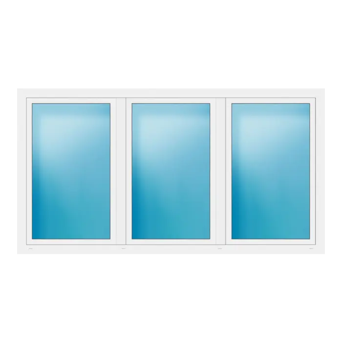 Dreiflügeliges Fenster 260x140 cm Weiß