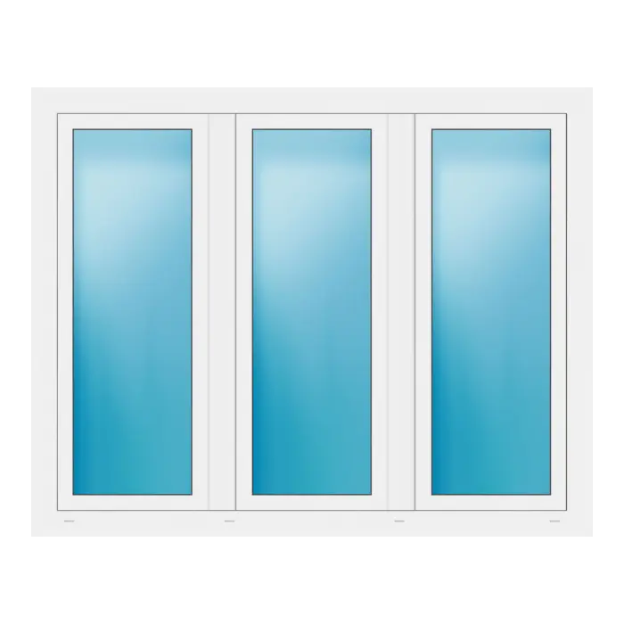 Dreiflügeliges Fenster 170x136 cm Weiß