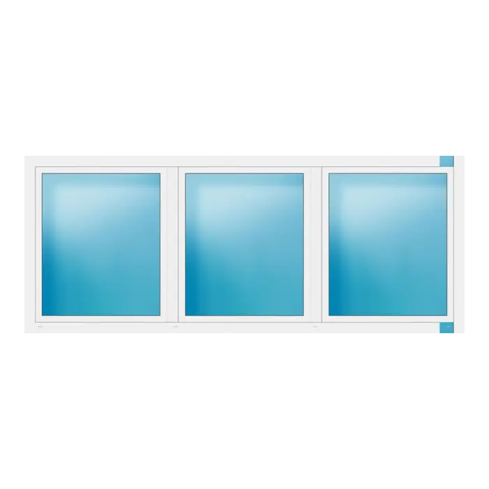 Dreiflügeliges Fenster 318x128 cm Weiß