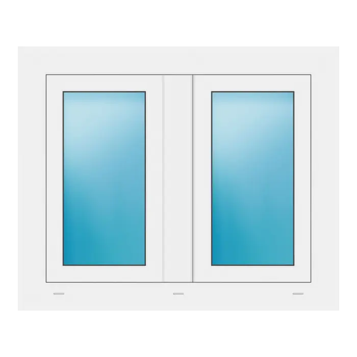Zweiflügeliges Fenster 90x74 cm Weiß