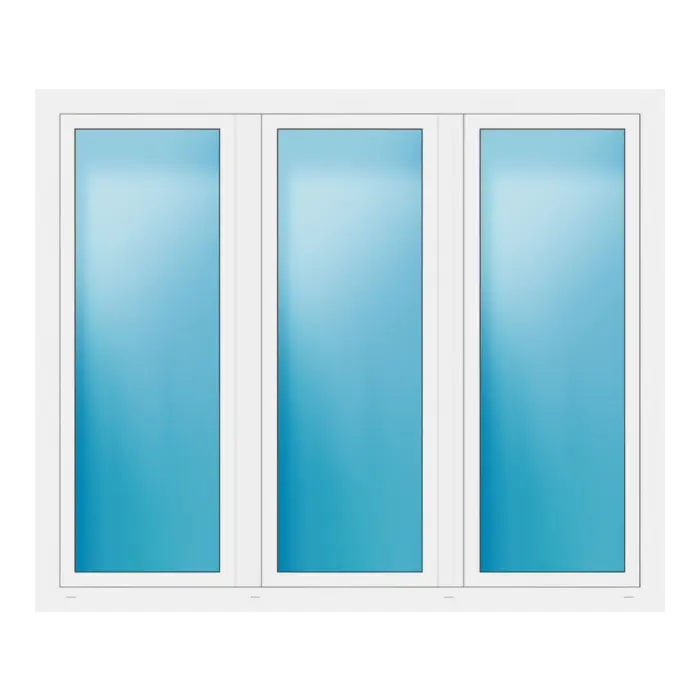 Dreiflügeliges Fenster 200x166 cm Weiß