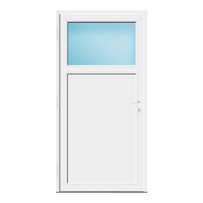 Nebeneingangstür 110x220 cm Anthrazit genarbt 1/3 Glas