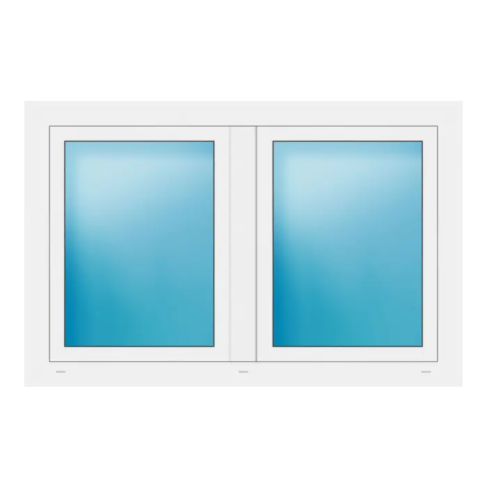 Zweiflügeliges Fenster 138x90 cm Weiß
