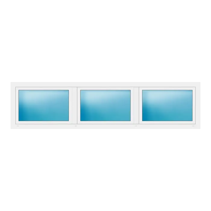 Dreiflügeliges Fenster 298x74 cm Weiß