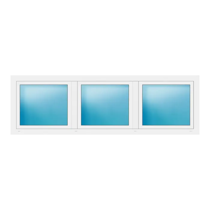 Dreiflügeliges Fenster 254x80 cm Weiß