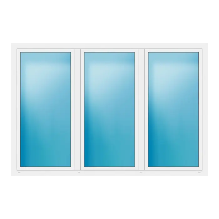 Dreiflügeliges Fenster 266x180 cm Weiß