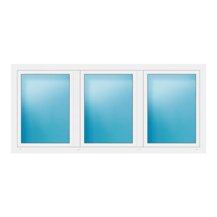 Dreiflügeliges Fenster 240x110 cm Weiß