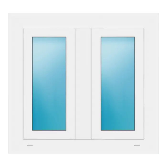 Zweiflügeliges Fenster 80x75 cm Weiß