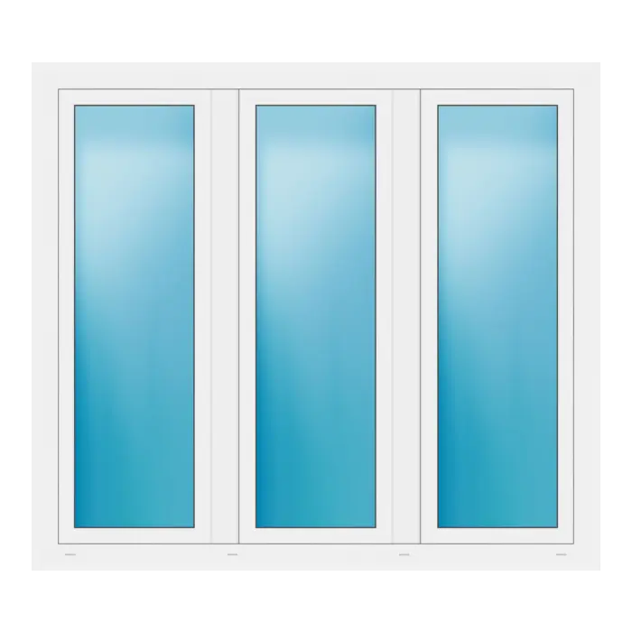 Dreiflügeliges Fenster 168x150 cm Weiß