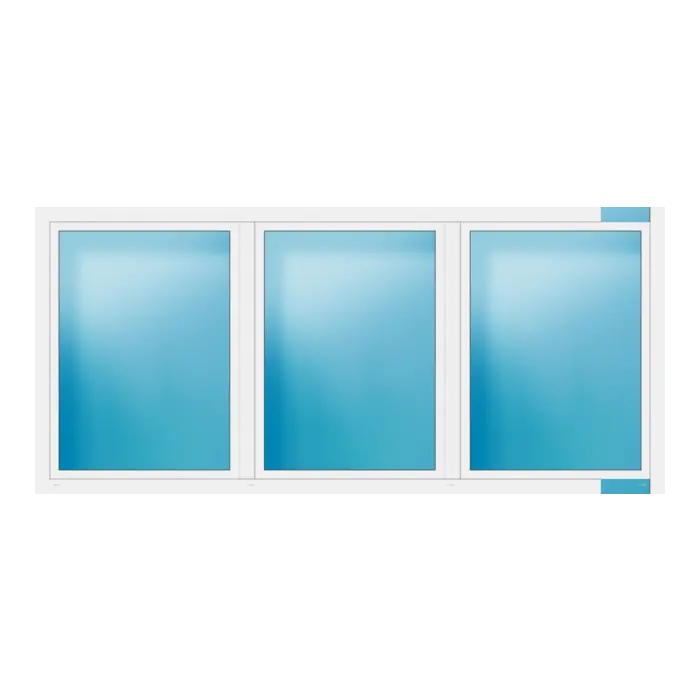 Dreiflügeliges Fenster 334x152 cm Weiß