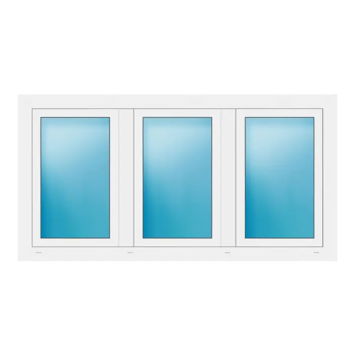 Dreiflügeliges Fenster 176x92 cm Weiß