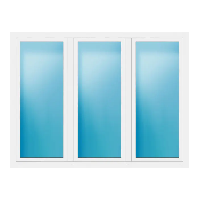 Dreiflügeliges Fenster 226x172 cm Weiß
