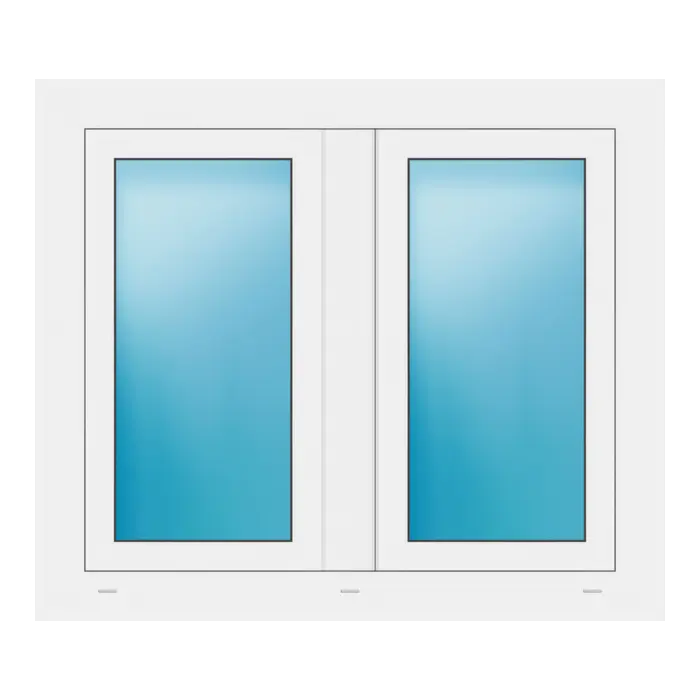 Zweiflügeliges Fenster 100x86 cm Weiß