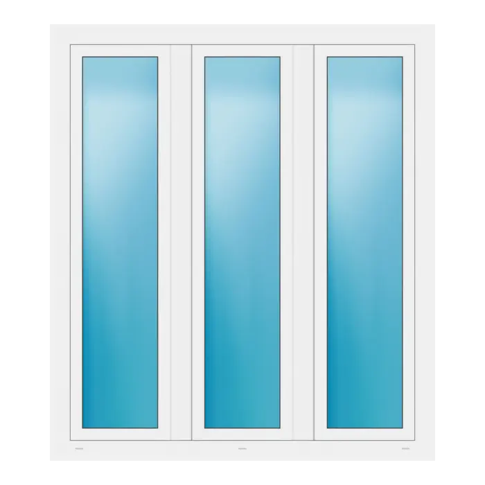 Dreiflügeliges Fenster 150x170 cm Weiß