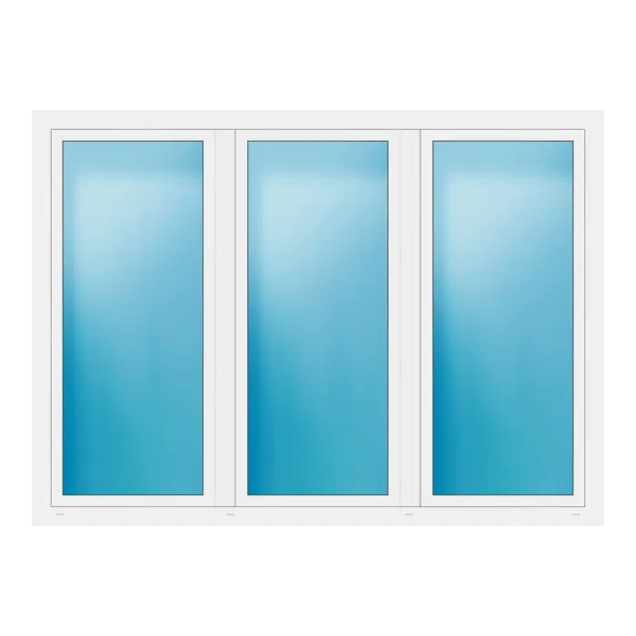 Dreiflügeliges Fenster 234x170 cm Weiß