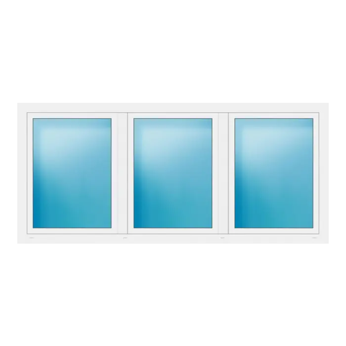 Dreiflügeliges Fenster 252x114 cm Weiß
