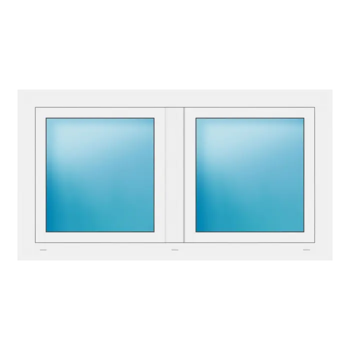 Zweiflügeliges Fenster 140x76 cm Weiß