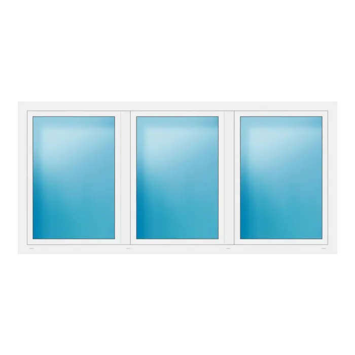 Dreiflügeliges Fenster 268x128 cm Weiß