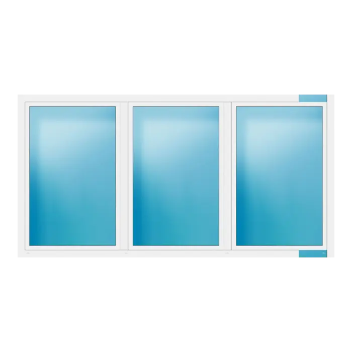 Dreiflügeliges Fenster 338x174 cm Weiß