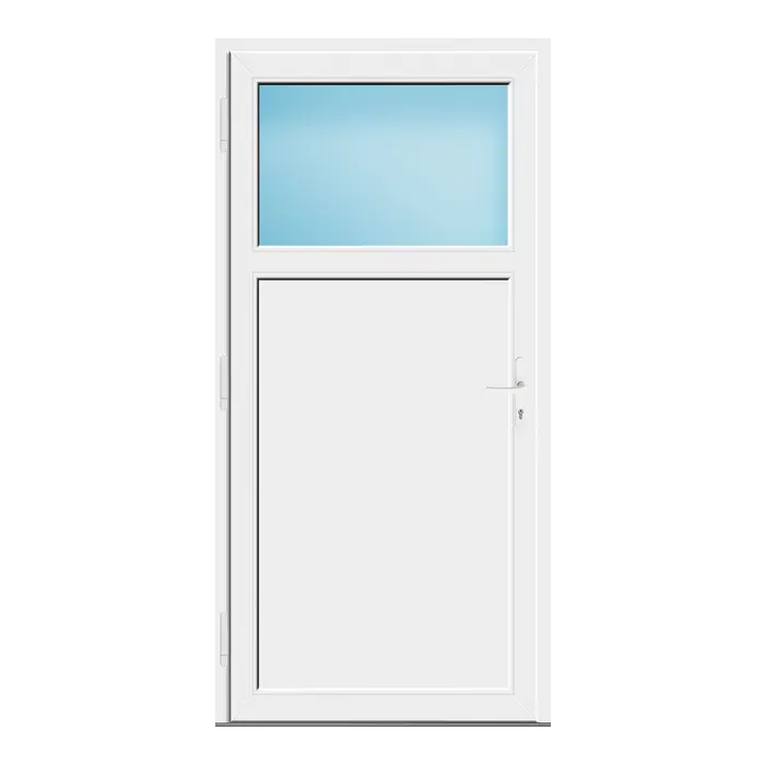 Nebeneingangstür 110x226 cm Weiß 1/3 Glas