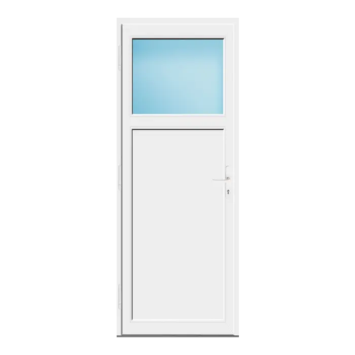 Nebeneingangstür 88x230 cm Weiß 1/3 Glas
