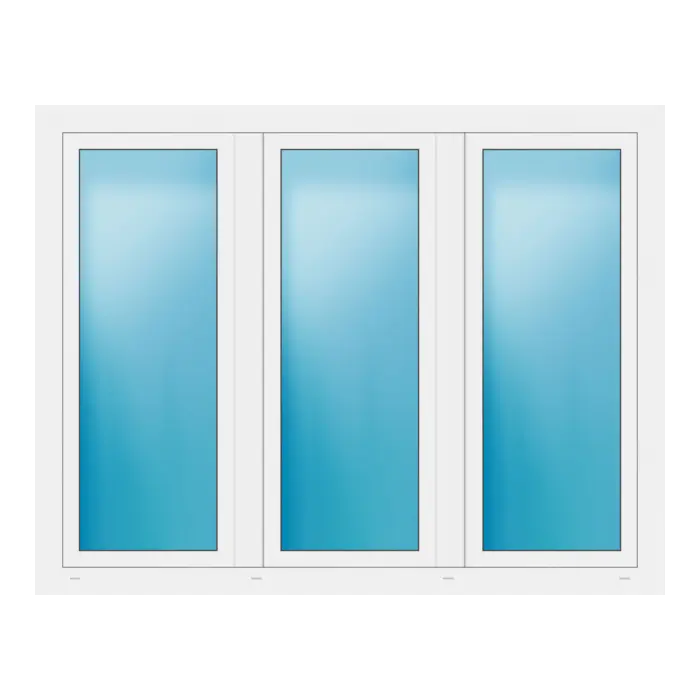 Dreiflügeliges Fenster 180x140 cm Weiß