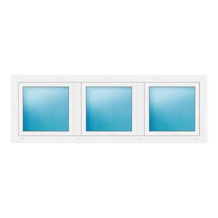 Dreiflügeliges Fenster 206x72 cm Weiß