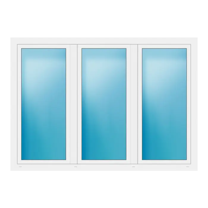 Dreiflügeliges Fenster 216x154 cm Weiß
