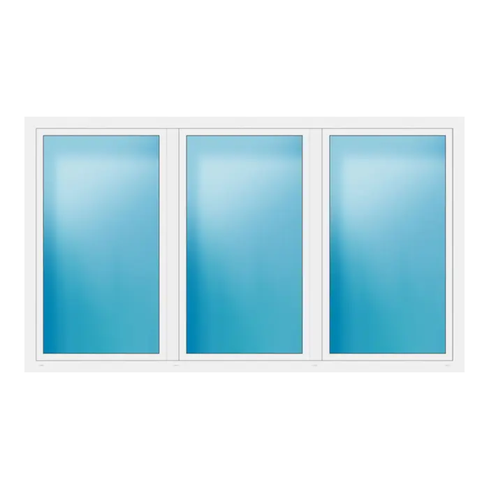 Dreiflügeliges Fenster 296x172 cm Weiß