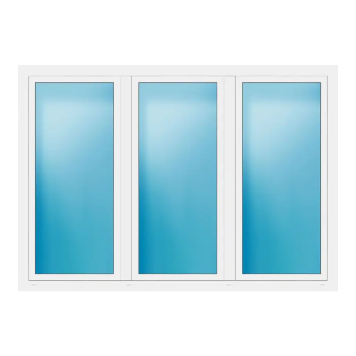Dreiflügeliges Fenster 232x164 cm Weiß