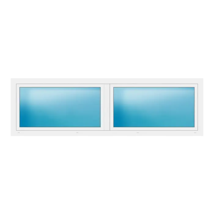 Zweiflügeliges Fenster 274x82 cm Weiß