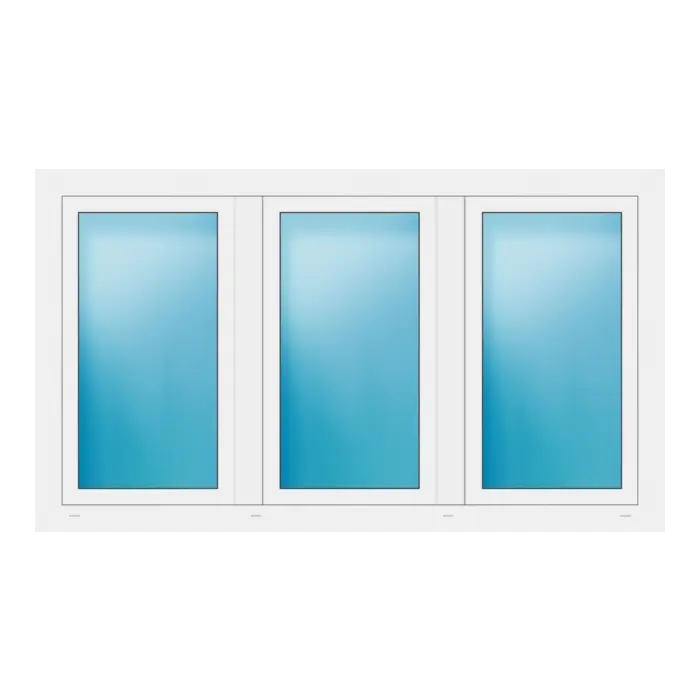 Dreiflügeliges Fenster 184x106 cm Weiß
