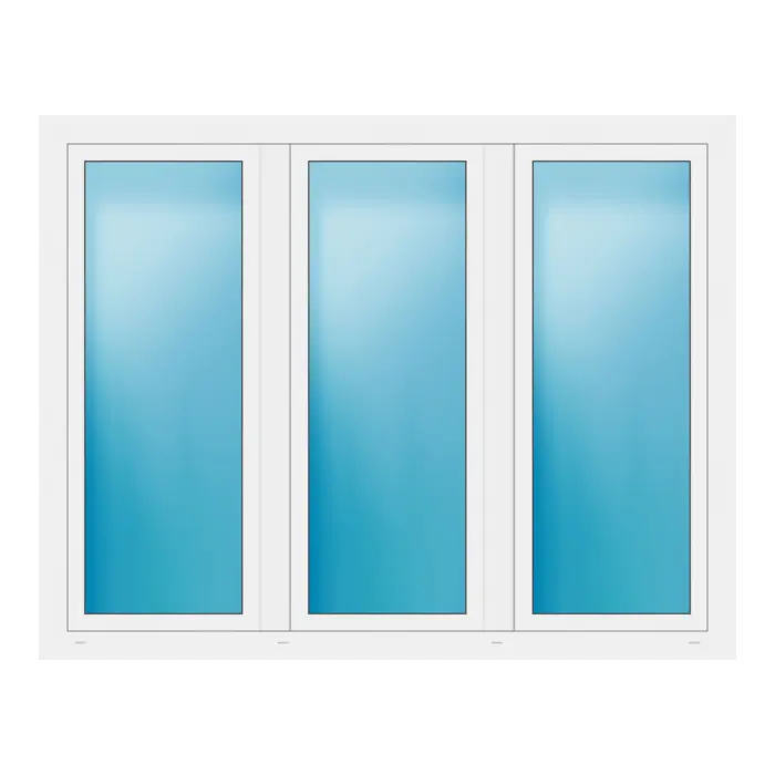 Dreiflügeliges Fenster 192x150 cm Weiß