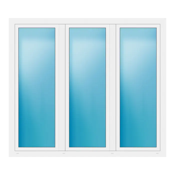 Dreiflügeliges Fenster 204x180 cm Weiß