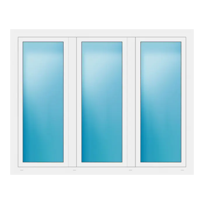 Dreiflügeliges Fenster 184x146 cm Weiß