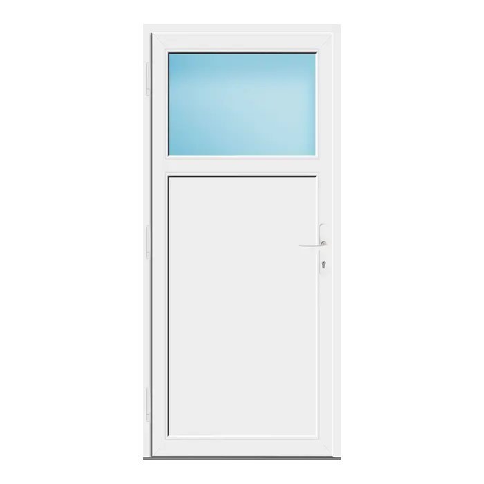 Nebeneingangstür 90x198 cm Weiß 1/3 Glas