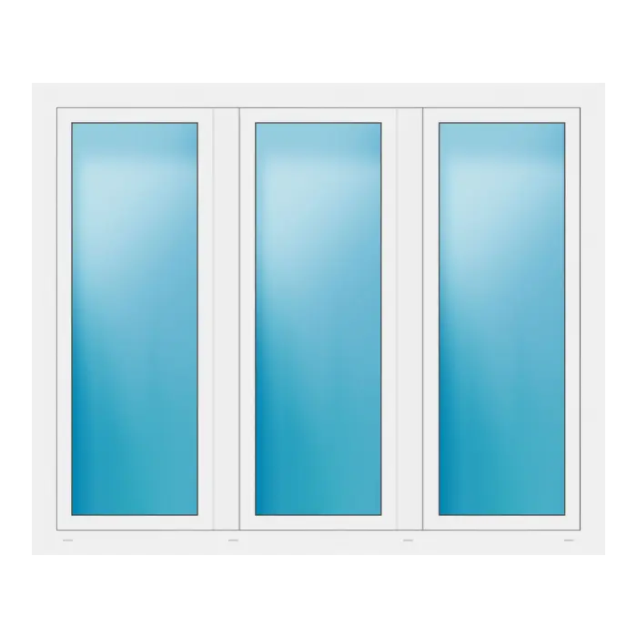 Dreiflügeliges Fenster 182x150 cm Weiß