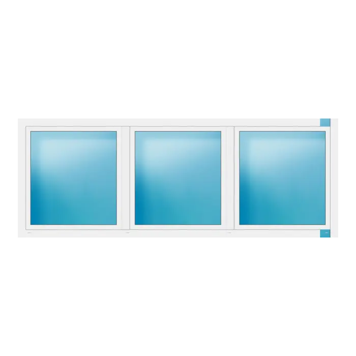 Dreiflügeliges Fenster 318x118 cm Weiß