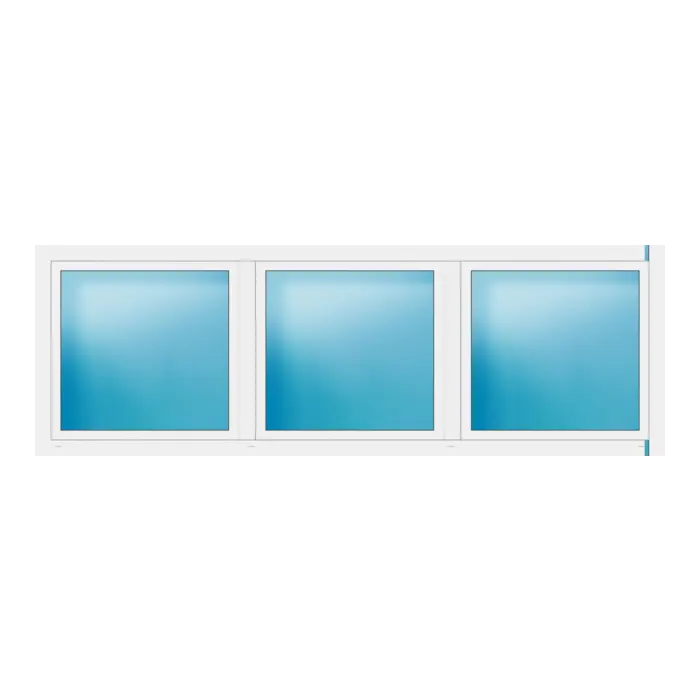 Dreiflügeliges Fenster 310x104 cm Weiß