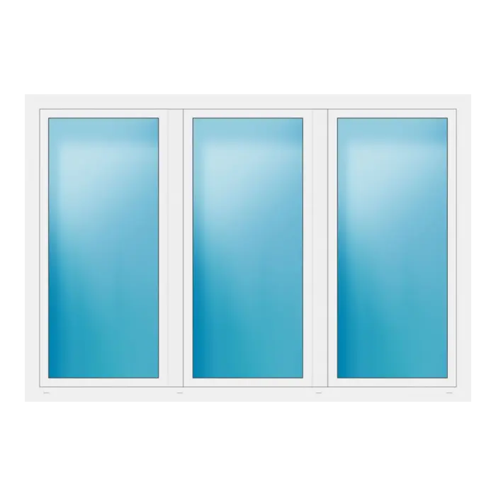 Dreiflügeliges Fenster 238x164 cm Weiß