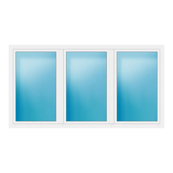 Dreiflügeliges Fenster 280x150 cm Weiß